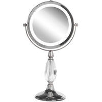KOSMETIKSPIEGEL silber mit LED-Beleuchtung 18 cm Maury - Silberfarben, Metall (18/37/12cm) - Beliani
