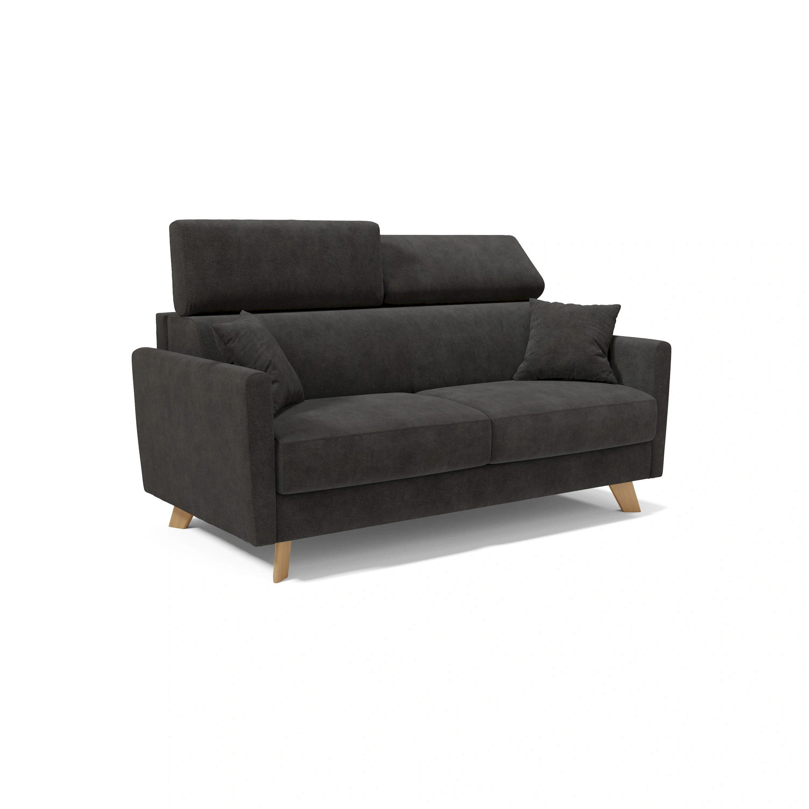 Divani.store Schlafsofa Schwarz 200x92x97 cm