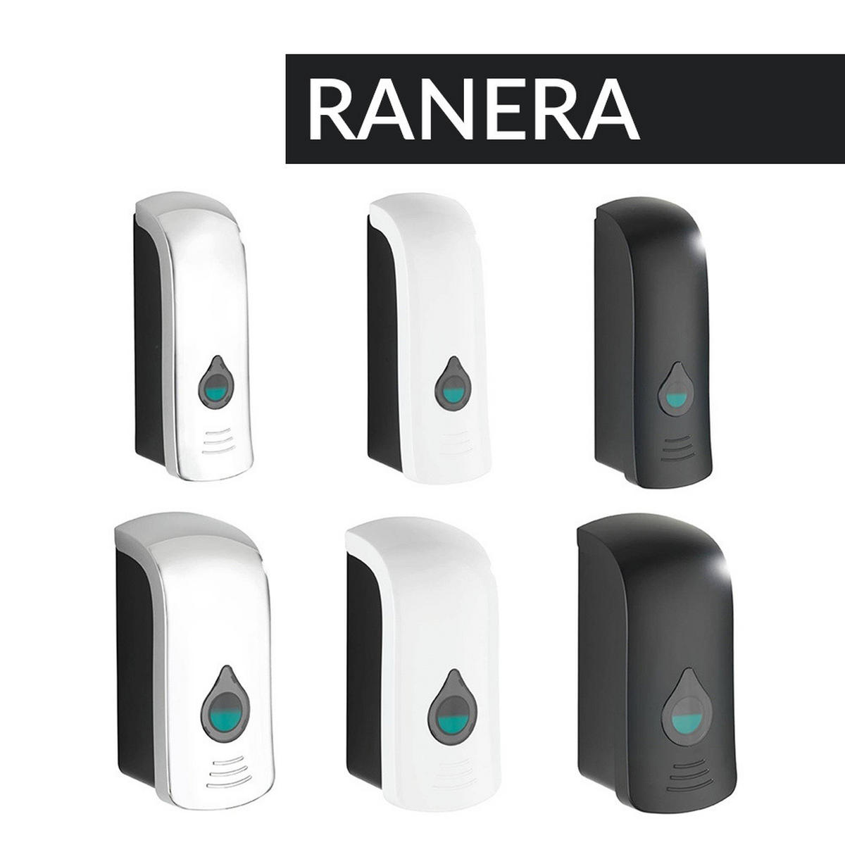 SEIFEN- und Desinfektionsmittelspender Ranera 740 ml 10,5/10,5/24,5 cm - Weiß, Kunststoff (10.5/24.5/10.5cm) - Wenko