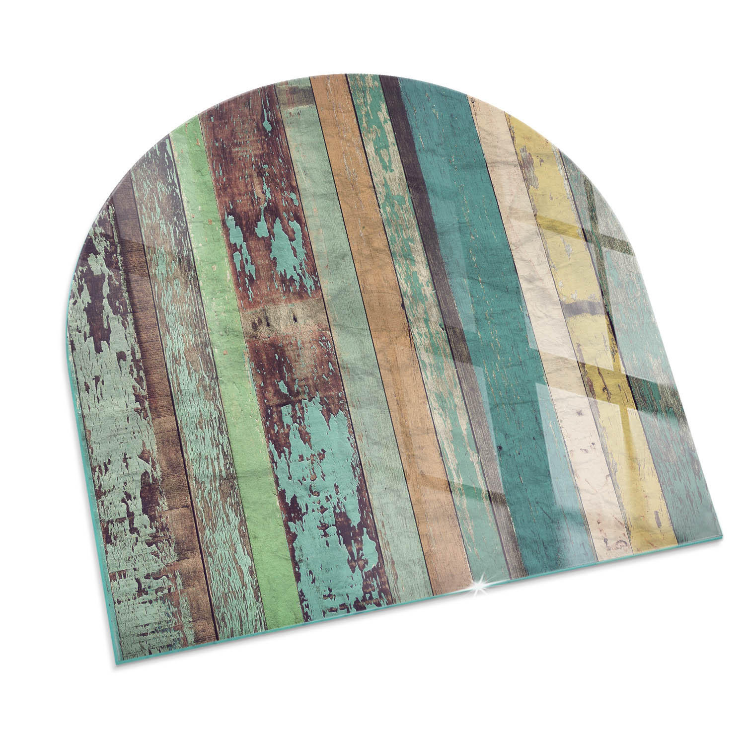 GLASPLATTE für Kamin 100x100 cm Türkis - Türkis, Glas (100/100/0.4cm) - ArtPrintCave