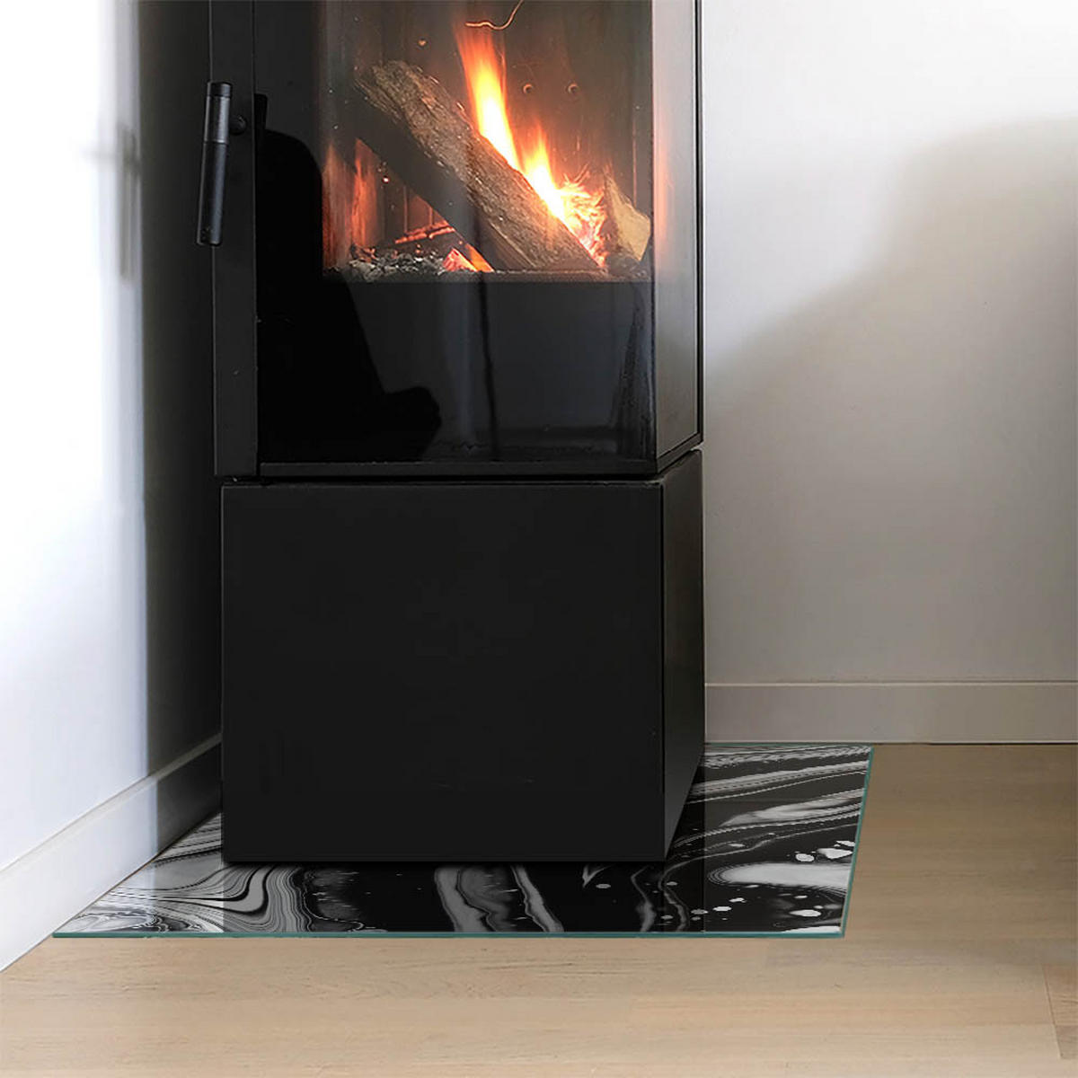 GLASPLATTE für Kamin 50x50 cm - Multicolor, Glas (50/50/0.4cm) - TULUP