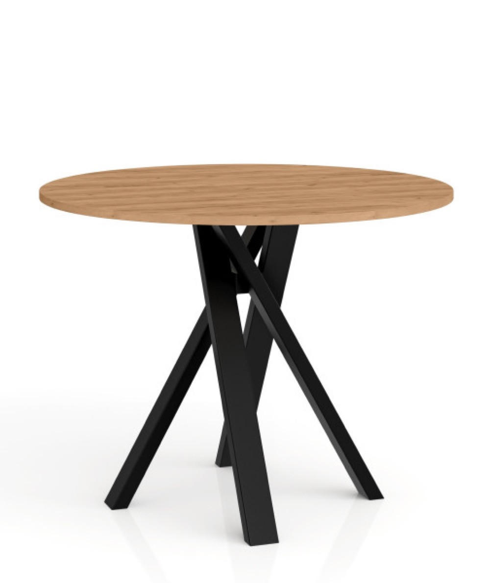 TISCH Gold IGO Metallbasis Rund 75 cm - Braun, Holzwerkstoff (75/75/76cm) - Sepro Meble