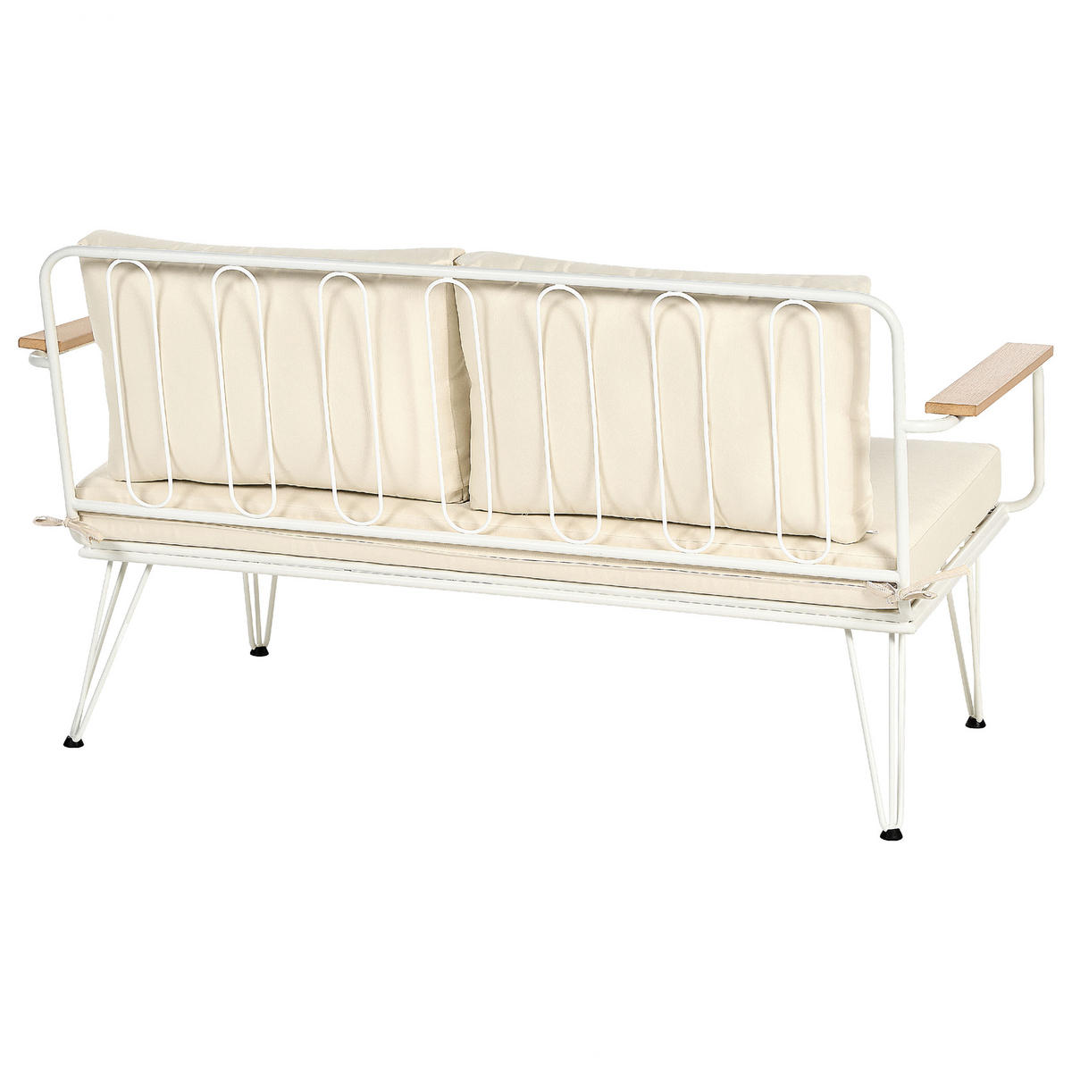LOUNGE-SET 4-sitzer Stahl Beige Montesilvano - Beige, Metall - Beliani