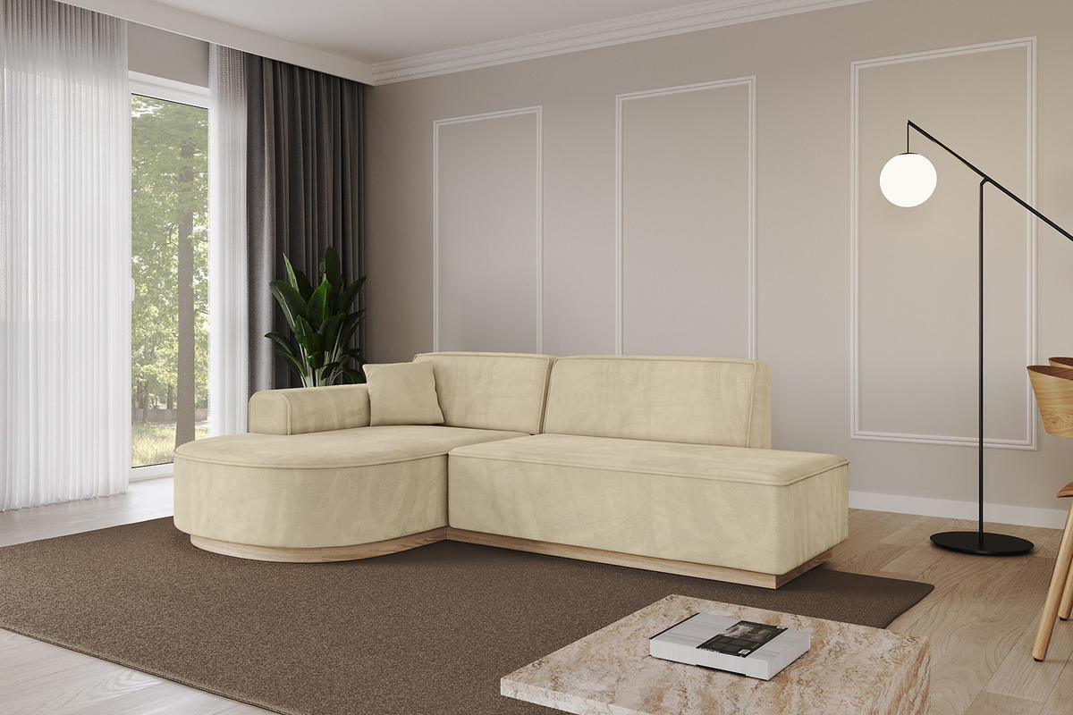 ECKSOFA Ottomane Links ARRIO-L1 - 243x171x83 cm Beige - Beige, Holzwerkstoff/Textil (243/171cm) - ALTDECOR