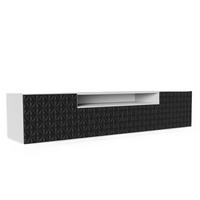 TV-SCHRANK Schwarz ALI Hängend Mit Dekorativen Fronten 200 cm - Schwarz/Weiß, Holzwerkstoff (200/40/41cm) - Sepro Meble