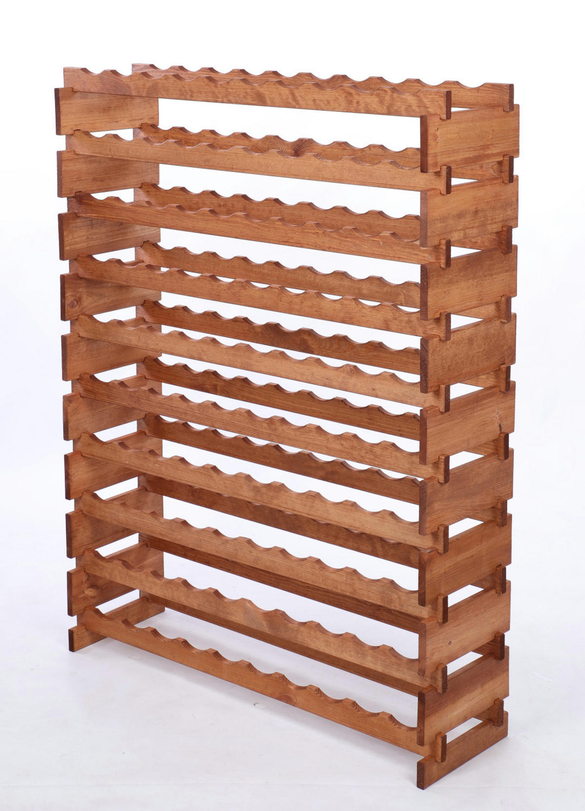 WEINREGAL VINOTECA FLEX PRO HxBxT 135x103x28cm 100 Flaschen auf 10 Ebenen Braun geölt - Braun, Holz (103/135/28cm) - PROREGAL