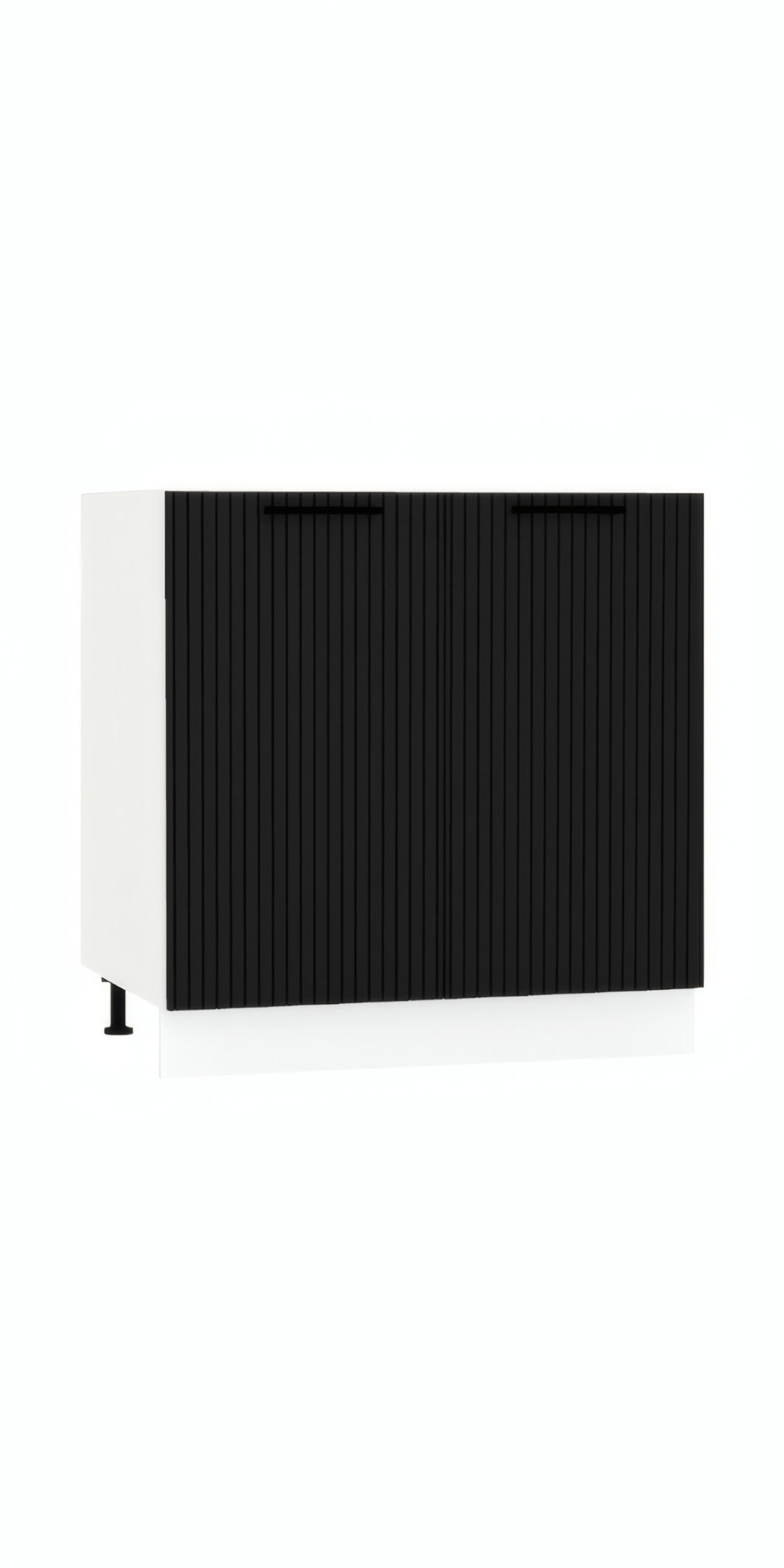 SPÜLENUNTERSCHRANK D80ZL P/L - KENDRO - Praktische Küchenlösung - Schwarz, Holz/Metall (80/82/52.4cm) - ROYAL24_MARKT