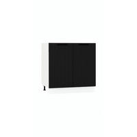 SPÜLENUNTERSCHRANK D80ZL P/L - KENDRO - Praktische Küchenlösung - Schwarz, Holz/Metall (80/82/52.4cm) - ROYAL24_MARKT