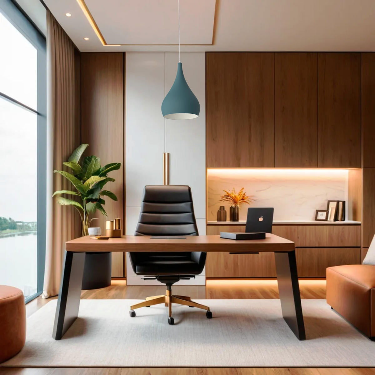 HÄNGELEUCHTE - Blau, Metall (25/25/120cm) - Lumicom