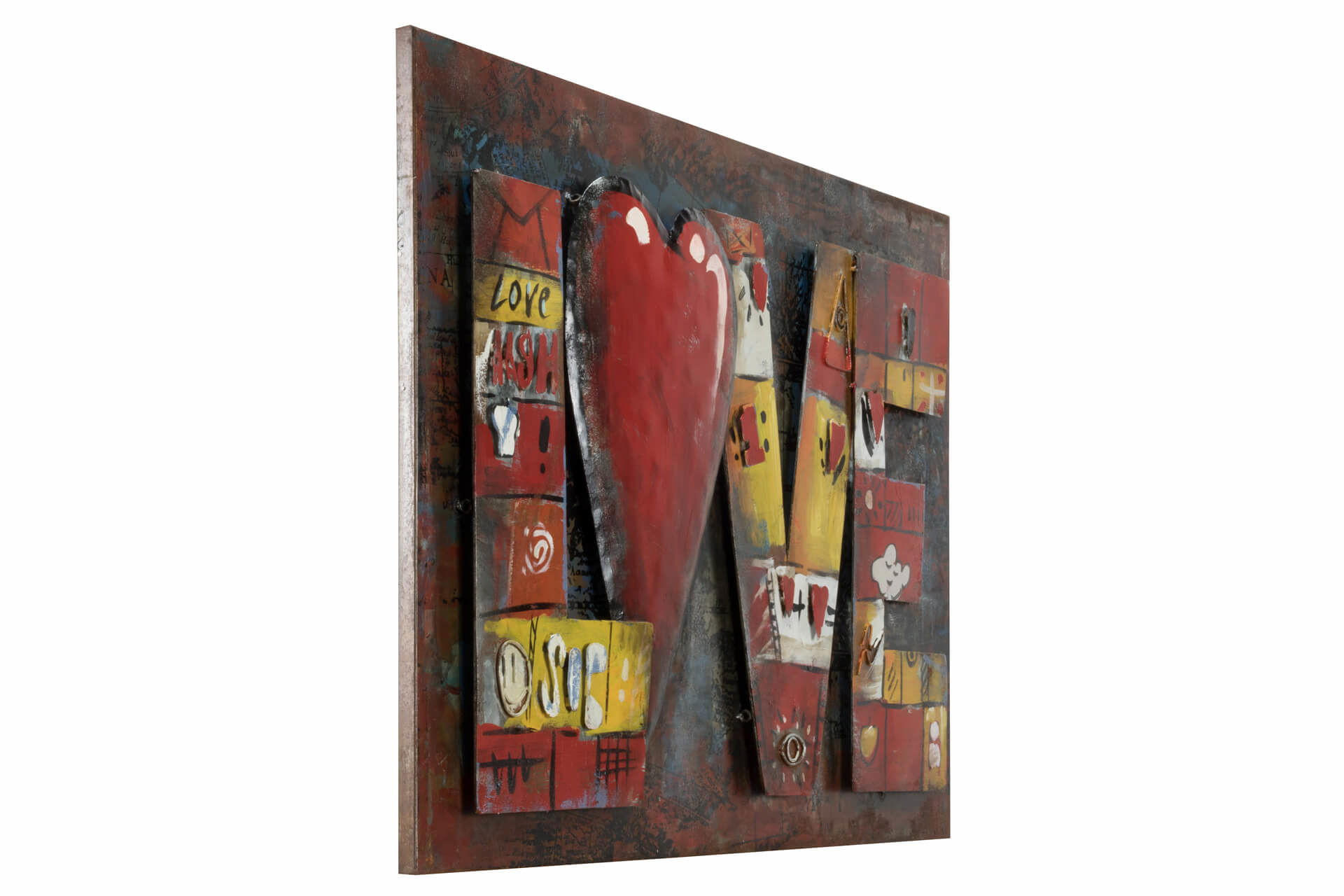METALLBILD Rot 90/60 cm - Rot, Metall (4.5/60cm) - KUNSTLOFT