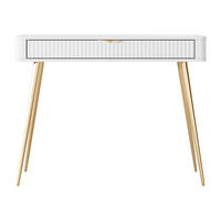 SCHMINKTISCH Lante - Goldfarben/Weiß, Holzwerkstoff/Metall (101/78/38cm) - MIRJAN24