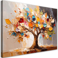 LEINWANDBILD 3D Bunter Baum des Lebens Farbe 120x80cm - Multicolor, Textil (120/80cm) - Feeby