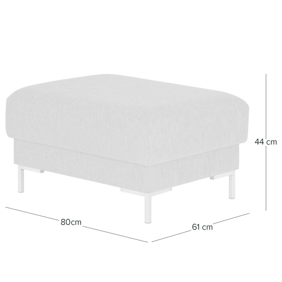 POLSTERHOCKER - Silberfarben/Hellgrau, Textil/Metall (80/44/61cm) - home24