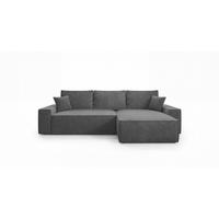 ECKSOFA California mit Schlaffunktion Hellgrau Rechts - Grau, Textil (280/184cm) - Cornero