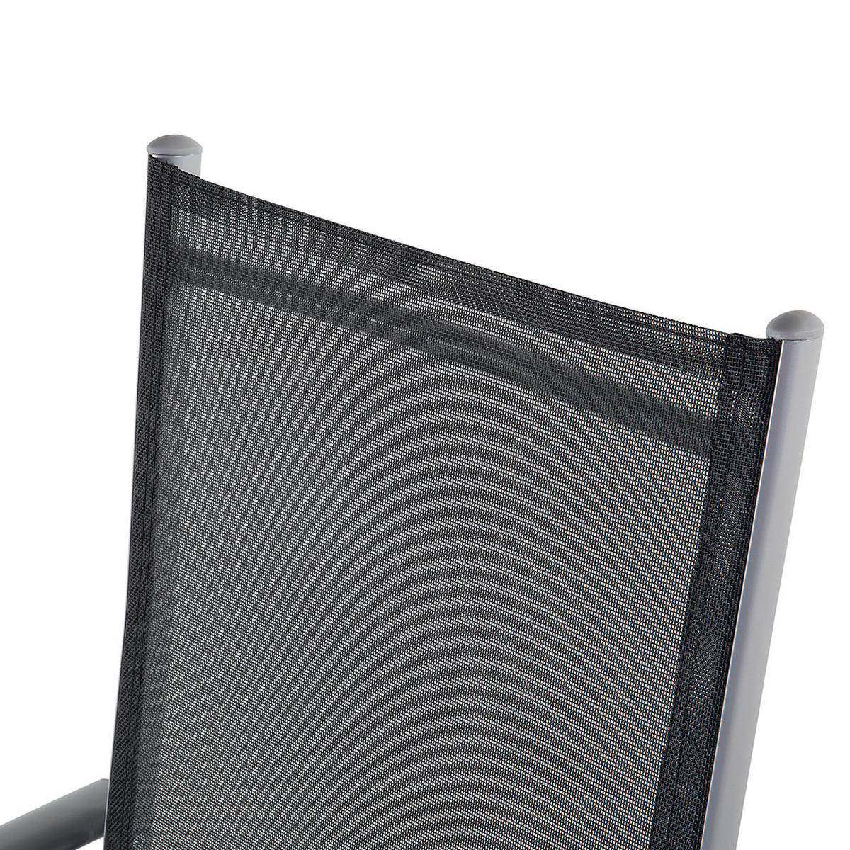 GARTENSTUHL 6er-Set Aluminium schwarz Catania - Schwarz, Kunststoff (54/103/65cm) - Beliani