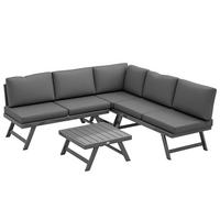 LOUNGEGARNITUR 4-teilig DE-13400 Weiß/Anthrazit - Grau, Textil - ComfortXL