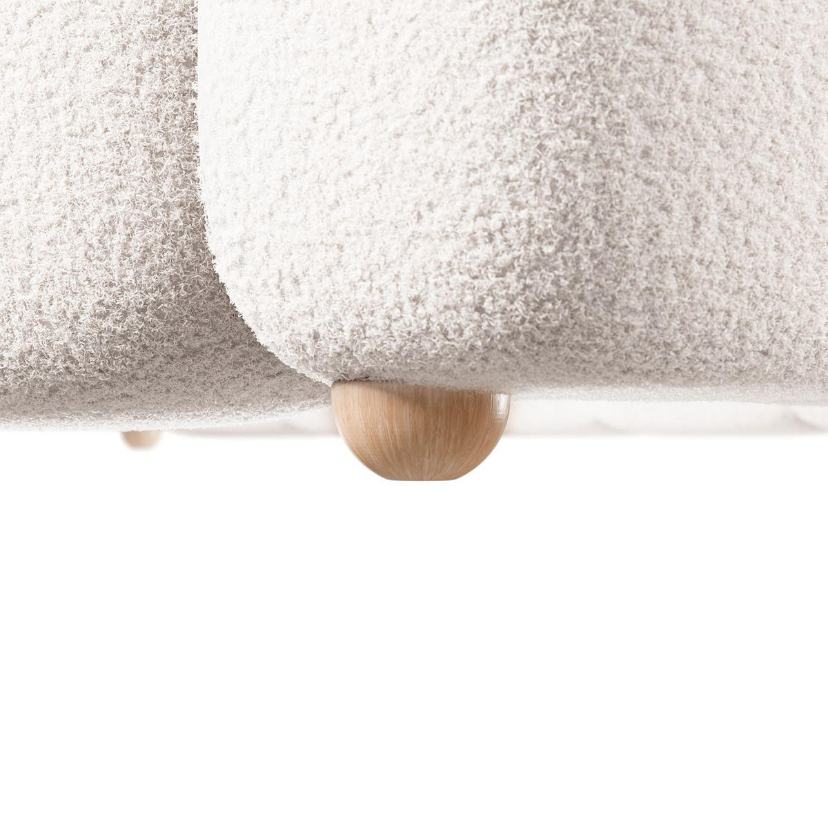 POLSTERBETT Catania 140/200 cm Creme Bouclé inkl Matratze - Creme, Textil (140/200cm) - Juskys