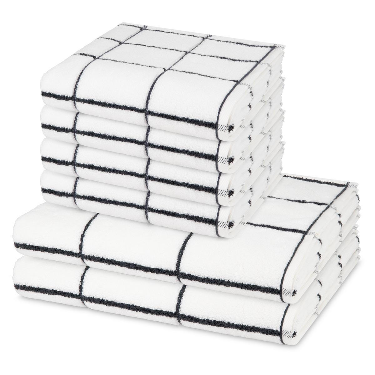 FROTTIERSET Sensual Skin Karo 6-teilig - Weiß, Textil (50/100cm) - Ross