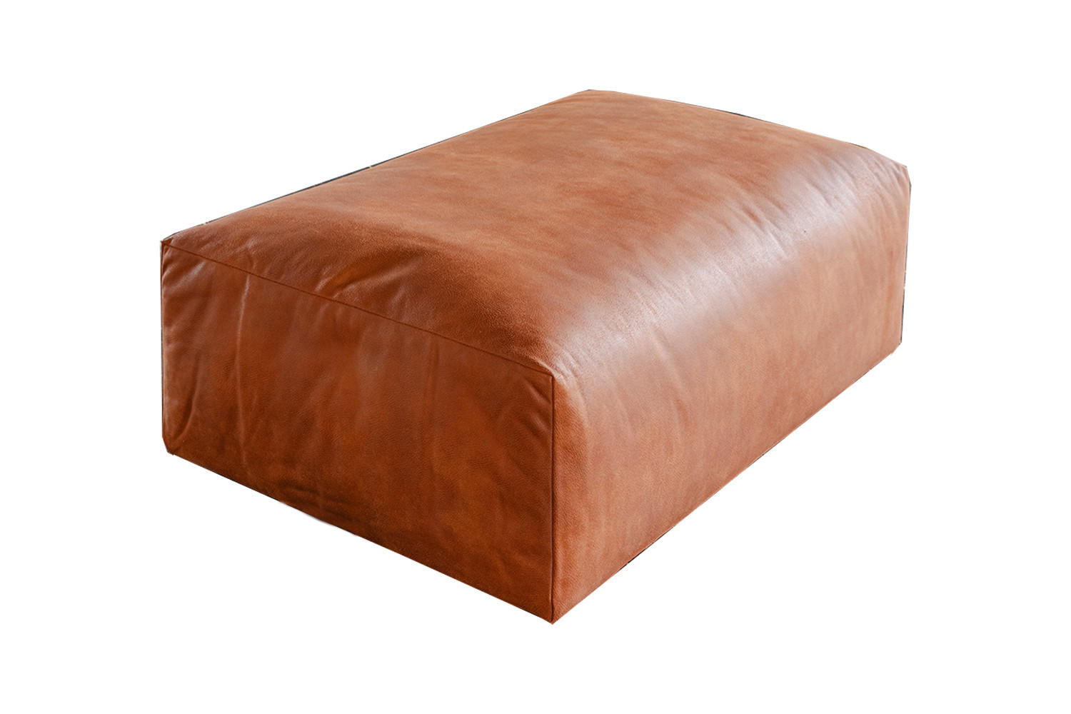 HOCKER MIA Braun Lederfaserstoff - Schwarz/Braun, Leder/Kunststoff (117/47/84cm) - KAWOLA