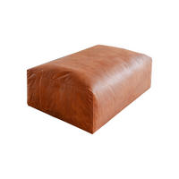 HOCKER MIA Braun Lederfaserstoff - Schwarz/Braun, Leder/Kunststoff (117/47/84cm) - KAWOLA