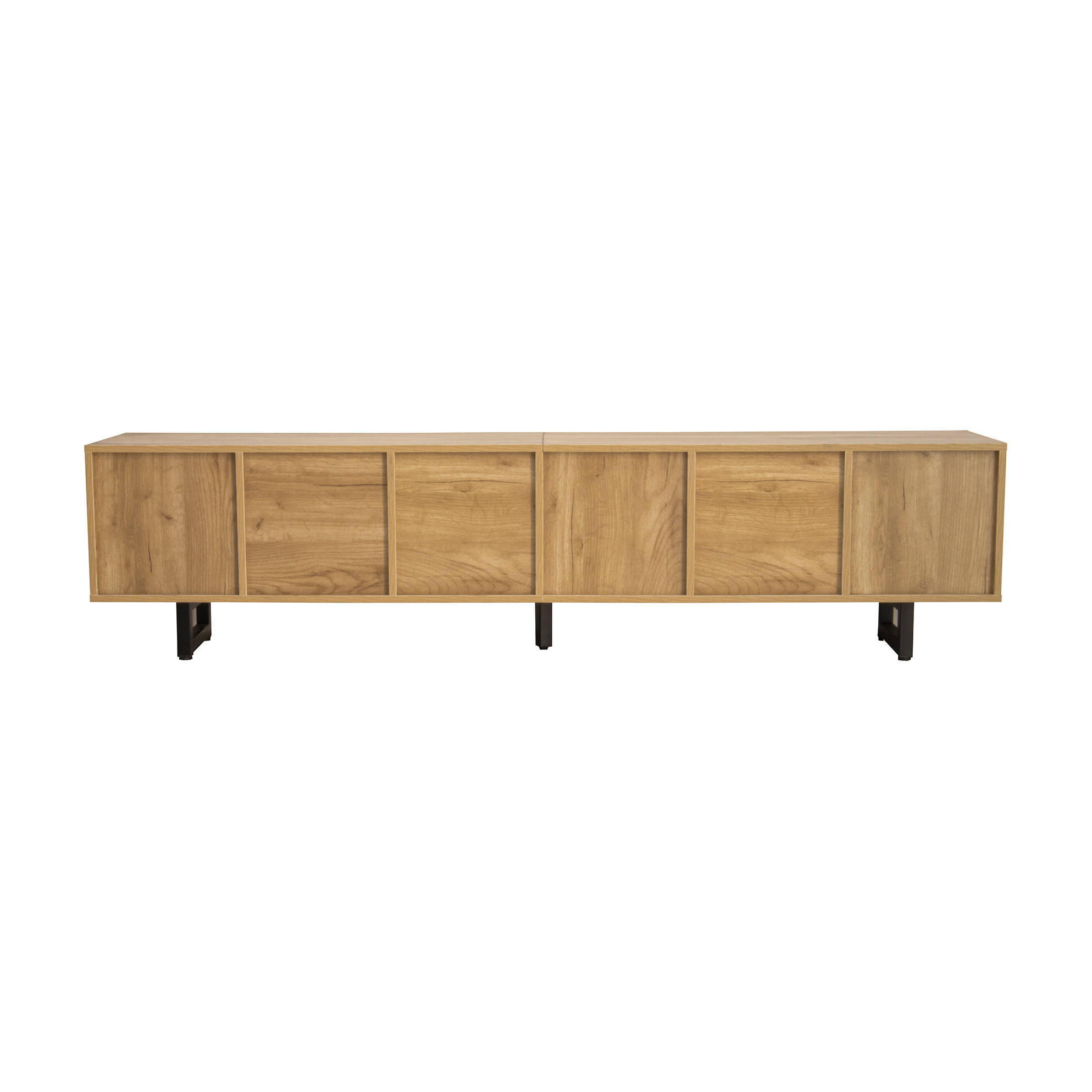 NÍZKA komoda z MDF a drevotriesky, 191/38/46,5 cm, prírodná - svetlohnedá, kompozitné drevo (191/46.5/38cm) - BEAOK
