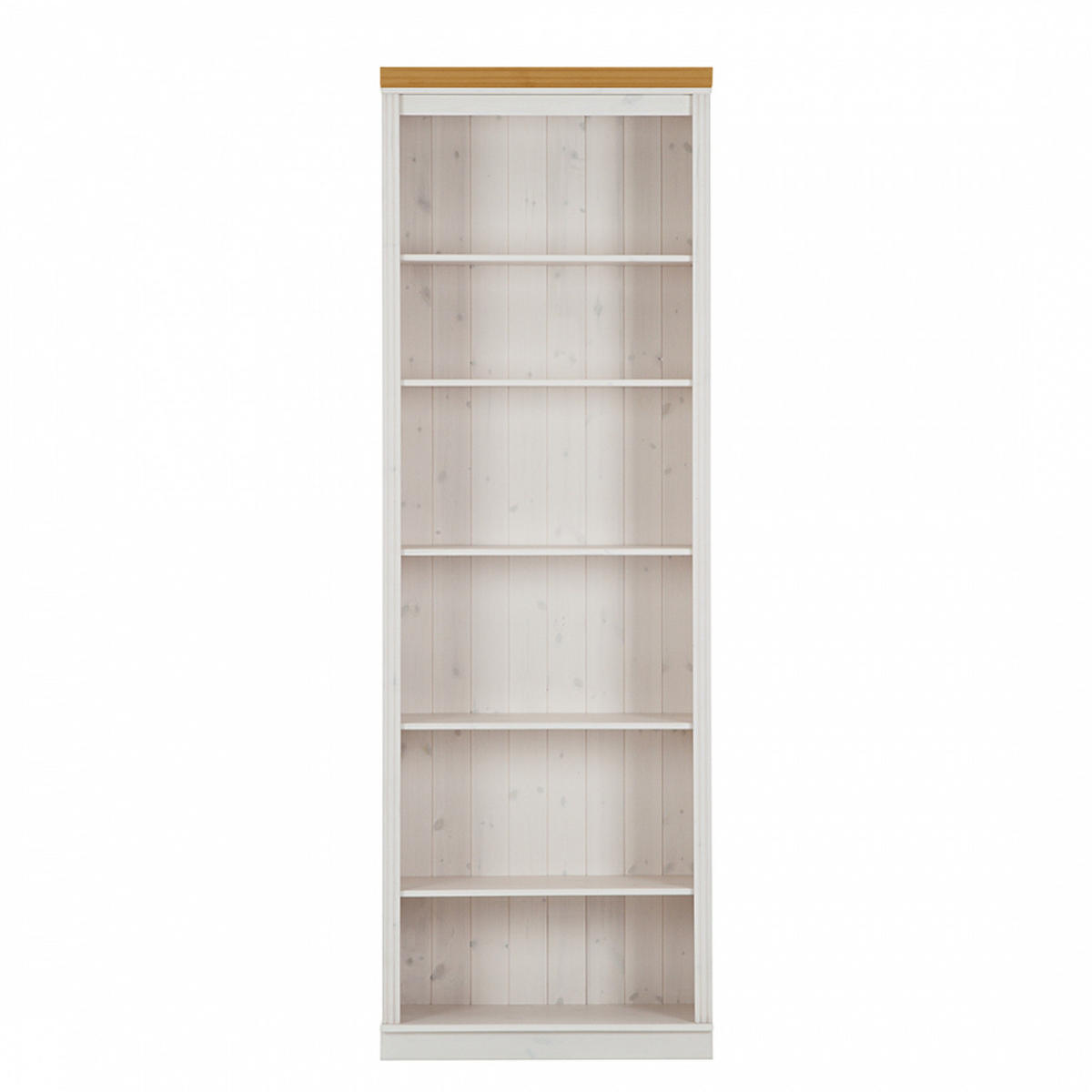 REGAL - Kiefer massiv - Weiß/Kieferfarben, Holz (74/223/37cm) - home24