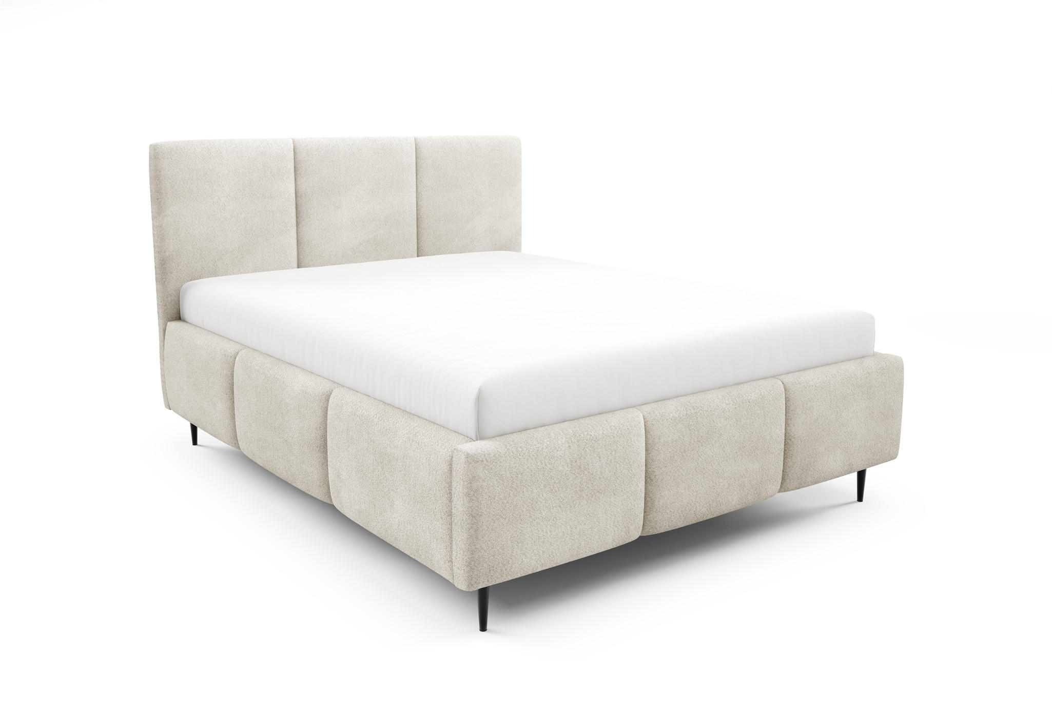 POLSTERBETT Miami Komplettset - Beige, Holzwerkstoff/Textil (180/200cm) - Fun Möbel