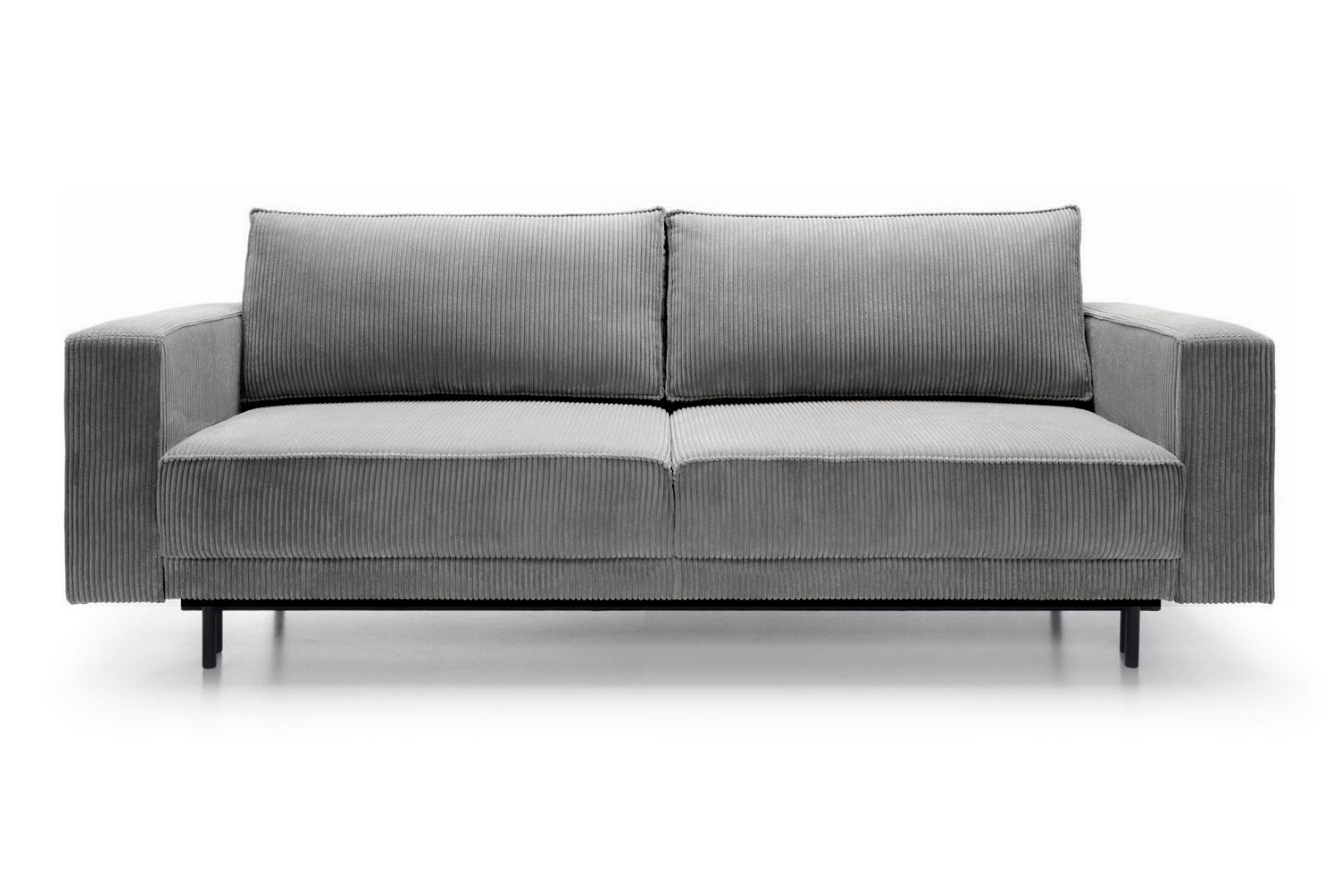 SCHLAFSOFA Rodario Grau Cordbezug - Schwarz/Grau, Textil/Metall (236/95/97cm) - Selsey