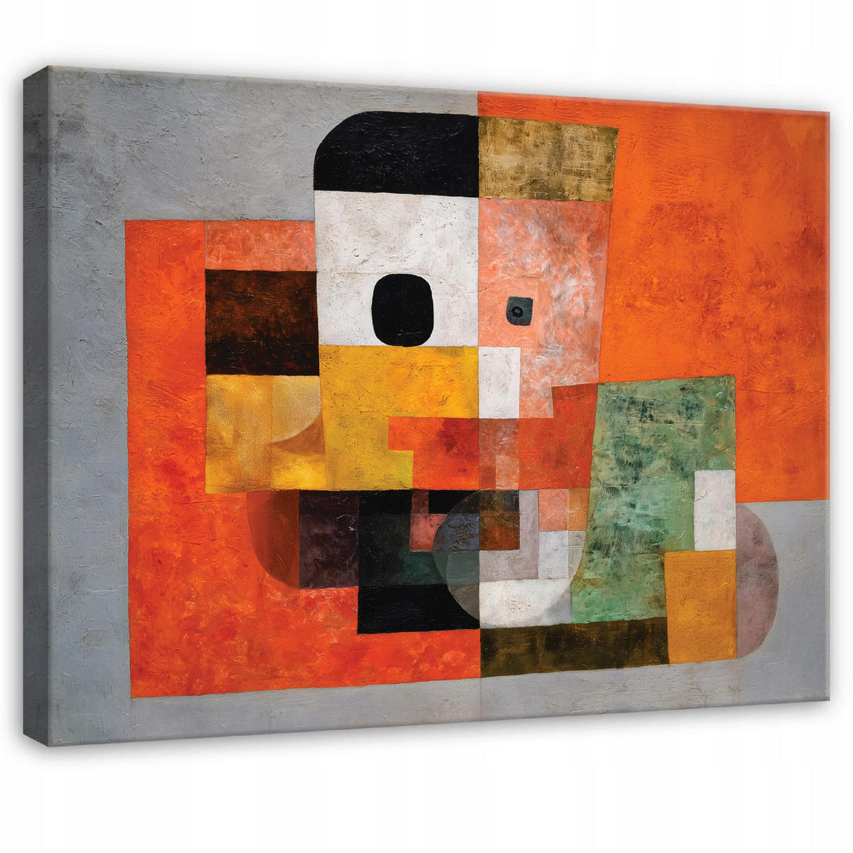 LEINWANDBILD Abstrakt Morceau Orange 100x70 cm - Multicolor, Holzwerkstoff (100/70cm) - Wallarena