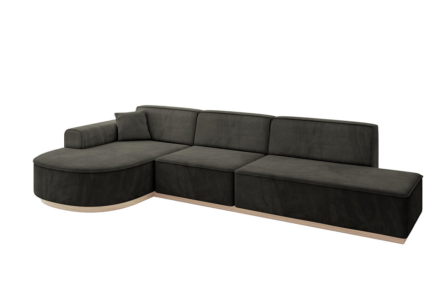 ECKSOFA Ottomane Links ARRIO-L2 - 328x171x83 cm Schwarz - Schwarz, Holzwerkstoff/Textil (328/171cm) - ALTDECOR