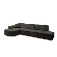 ECKSOFA Ottomane Links ARRIO-L2 - 328x171x83 cm Schwarz - Schwarz, Holzwerkstoff/Textil (328/171cm) - ALTDECOR
