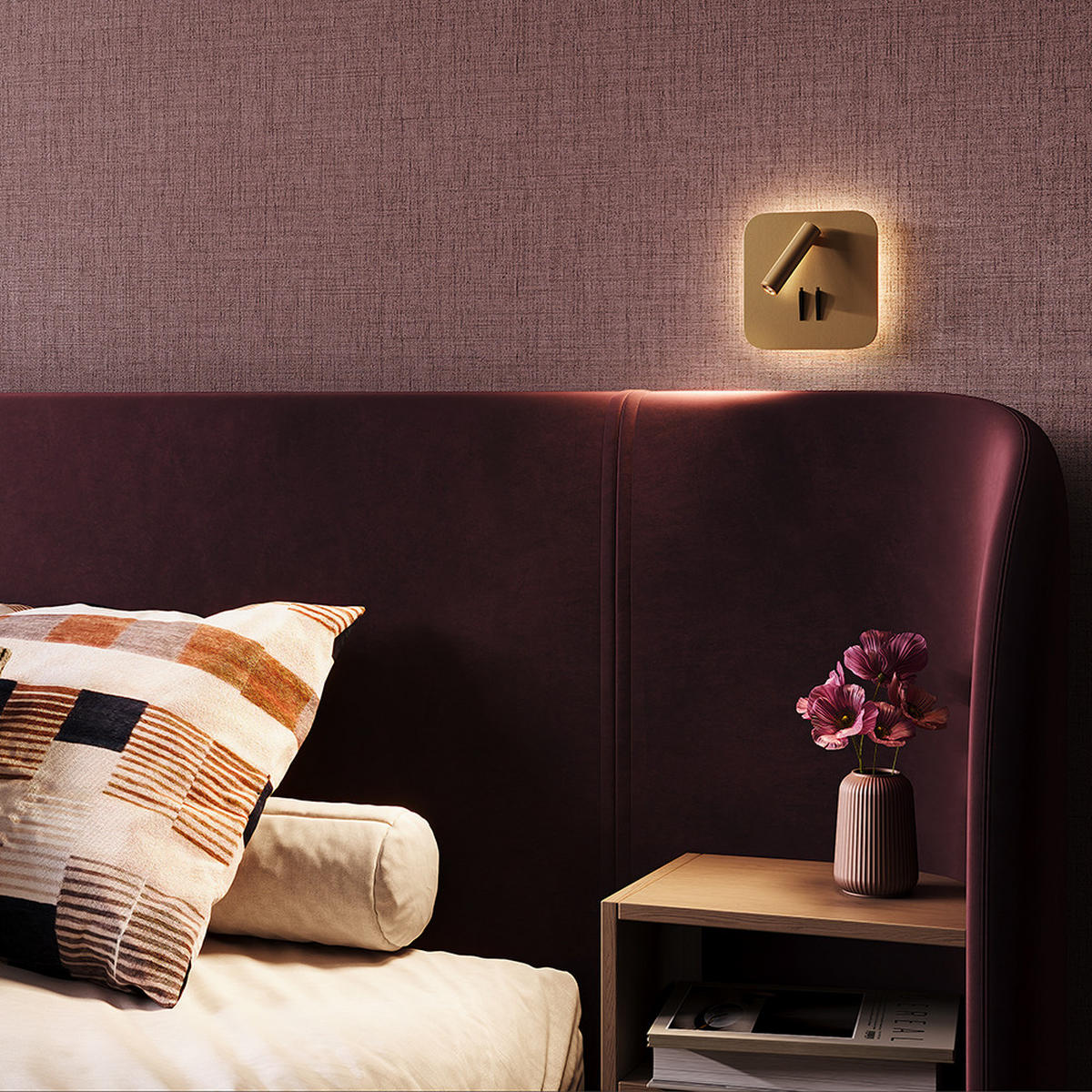 WANDLEUCHTE Ios 176 - Gold - 13/6.5/13 cm - Goldfarben, Kunststoff (6.5/13/13cm) - Maytoni