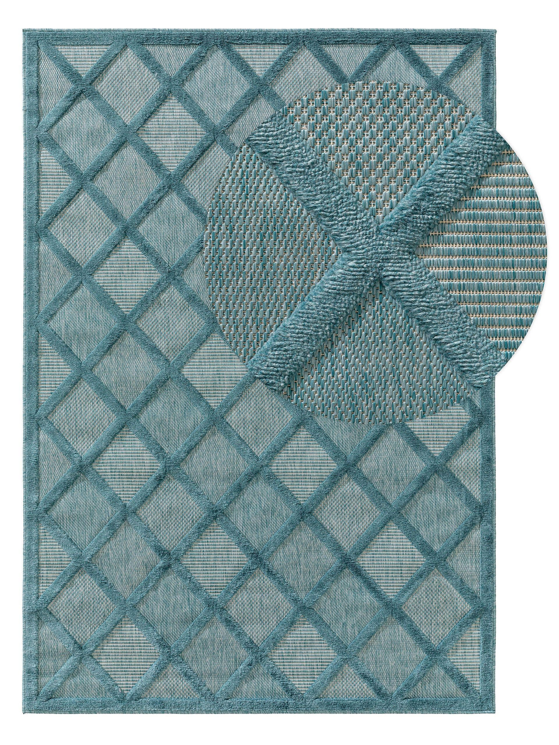 OUTDOORTEPPICH Bonte Türkis 240x340 cm - Türkis, Textil (240/340cm) - benuta Nest