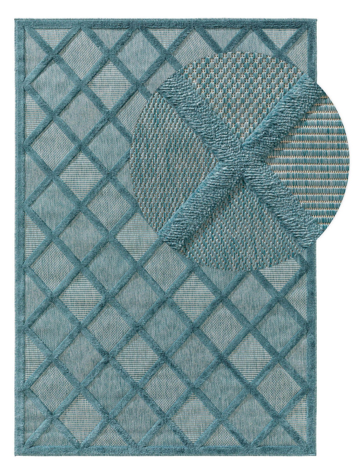 OUTDOORTEPPICH Bonte Türkis 240x340 cm - Türkis, Textil (240/340cm) - benuta Nest