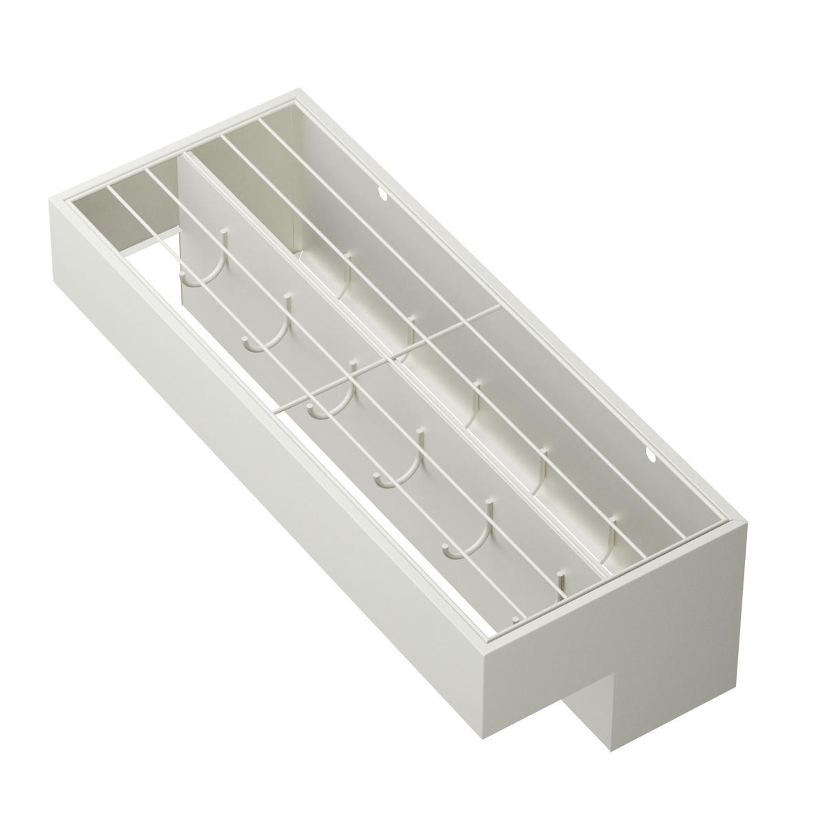 WANDGARDEROBE mit Ablage 60 cm Metall 96742 Weiß Garderobenleiste Hängegarderobe - Weiß, Metall (60/18/24cm) - DanDiBo