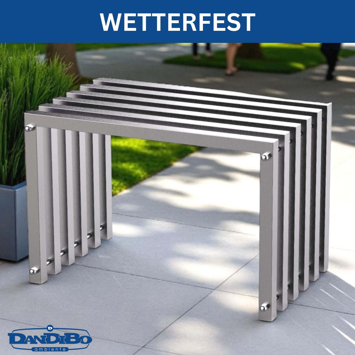 SITZHOCKER Edelstahl Modern 60 cm Sitzbank - Silberfarben, Metall (60/43.5/37cm) - DanDiBo
