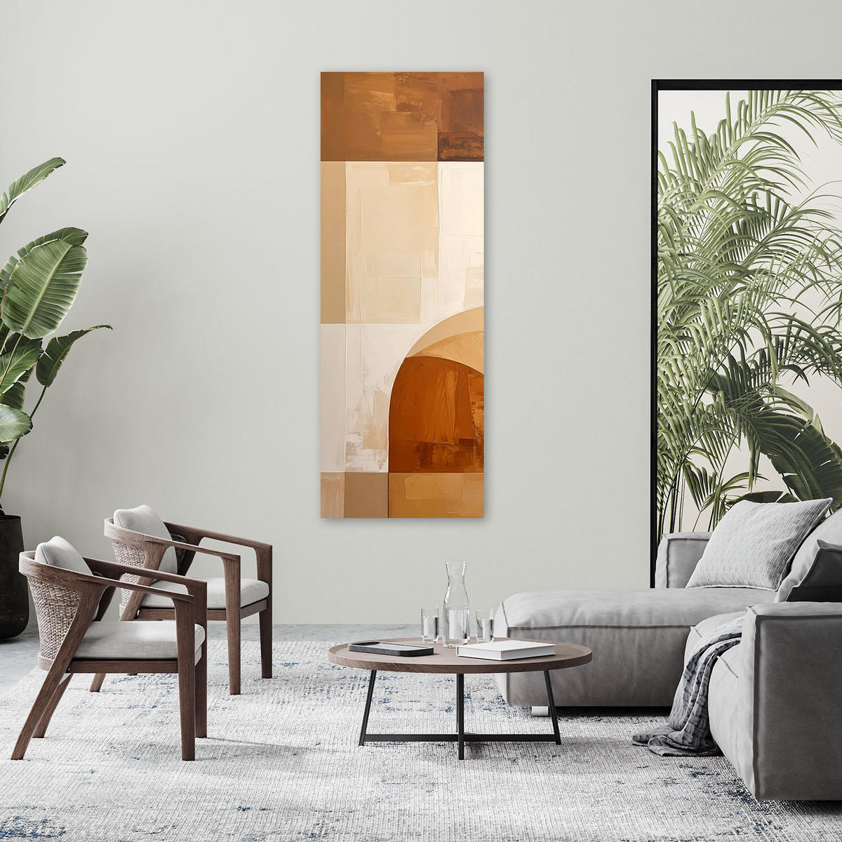 LEINWANDBILD 3D und geometrisch 30x90cm - Beige, Textil (30/90cm) - Feeby