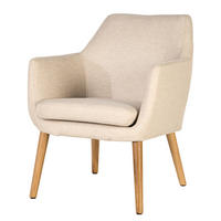 LOUNGESESSEL - Eichefarben/Beige, Eichenholz/Textil (66/80/68cm) - home24
