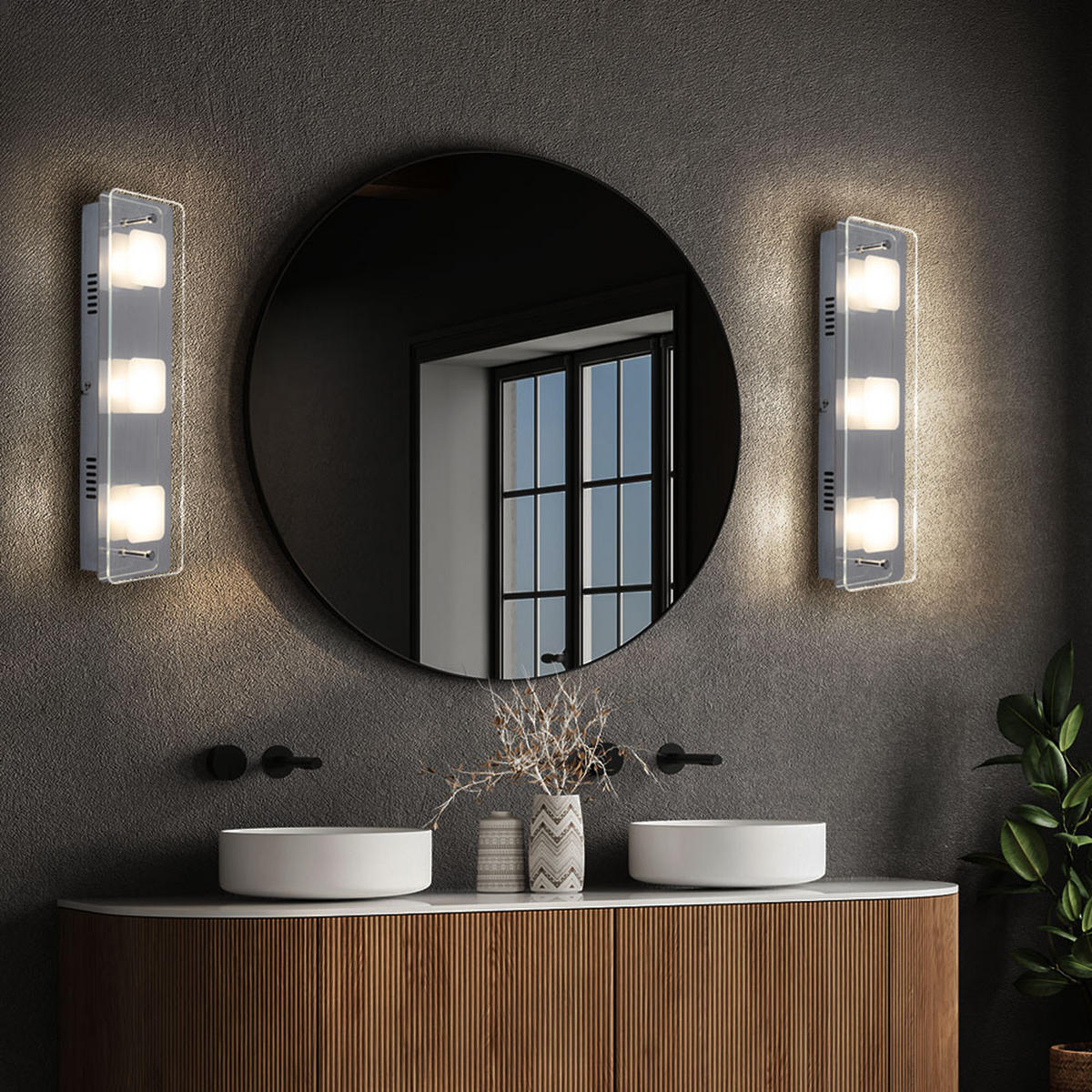 LED WANDLEUCHTE JEMINA Silber Chrom Glas - Silberfarben, Glas (12/6.2/42cm) - Globo Lighting