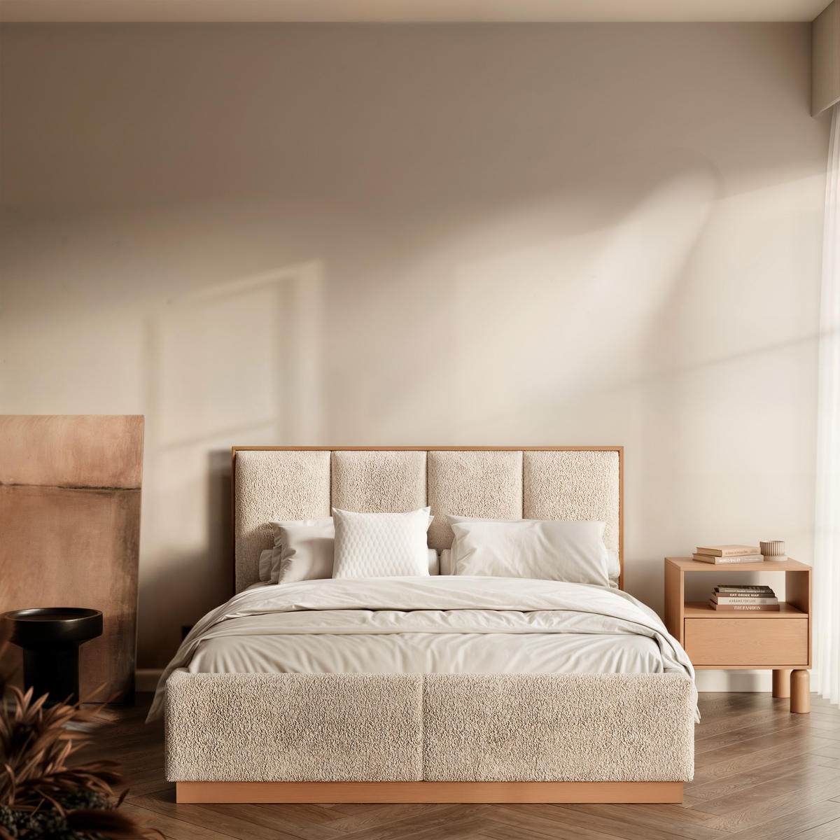 POLSTERBETT RIZZ 160/200 cm Bettkasten, ohne Matratze, Hellbeige - Sandfarben, Textil/Metall (160/200cm) - Idohome