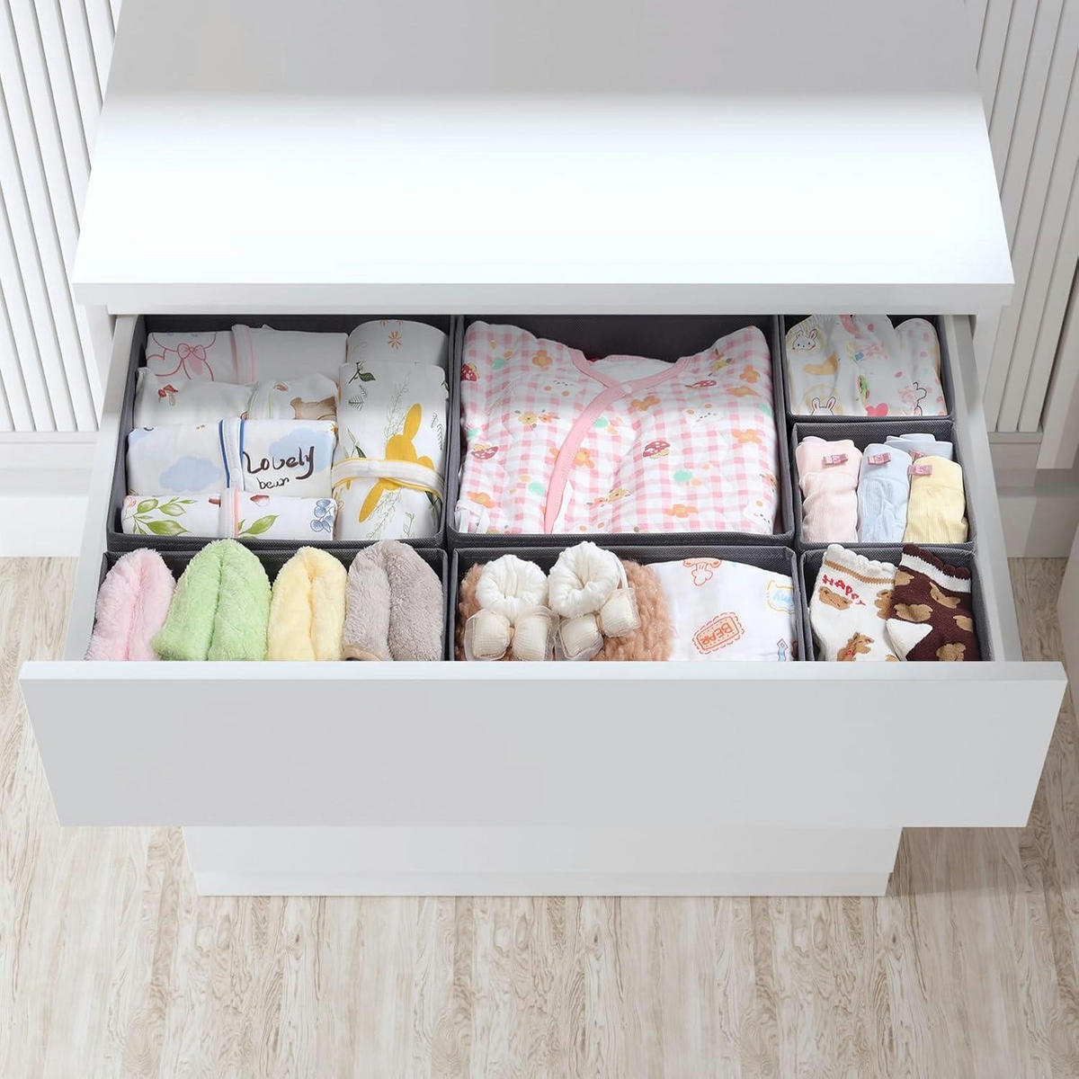 SCHUBLADEN Organizer 14-teiliges Set Grau - Grau, Textil (28/12/42cm)