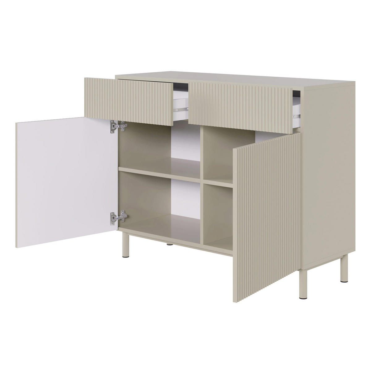 SIDEBOARD Veldio New Greige 100 cm - Taupe, Holzwerkstoff/Metall (99.8/80/38cm) - Selsey