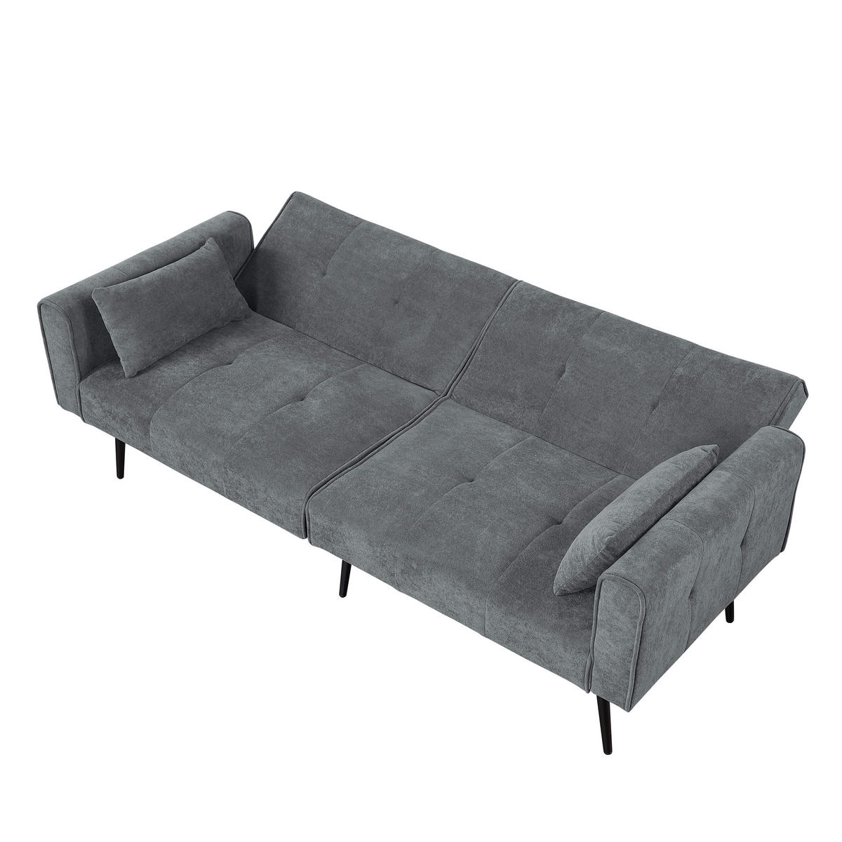 SCHLAFSOFA DE-35090 Futon Grau - Grau, Holzwerkstoff (71/71/175cm) - ComfortXL