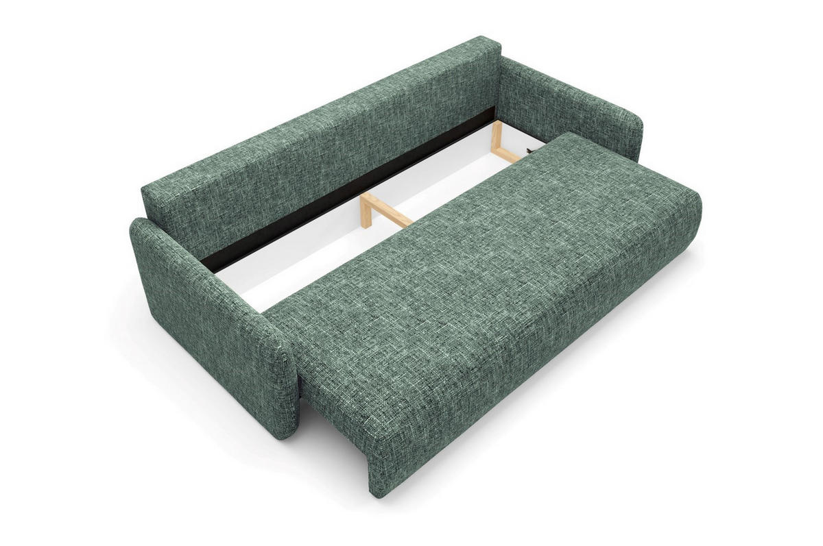 SCHLAFSOFA mit Bettkasten Grün - Schwarz/Grün, Holz/Holzwerkstoff (217/86/102cm) - Furnisell