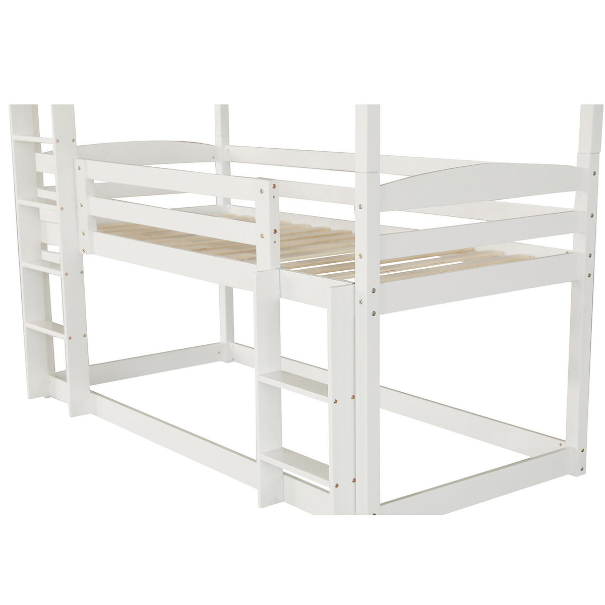 ETAGENBETT 90x200cm Weiß Dreier-Etagenbett Holz Kinderbett - Weiß, Holz (90/200cm) - FLIEKS