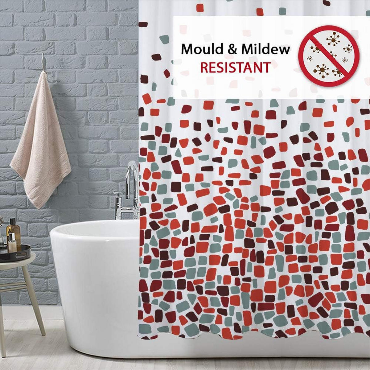 DUSCHVORHANG Rot schimmelresistent - Rot, Textil (180/180cm) - MCBOSON