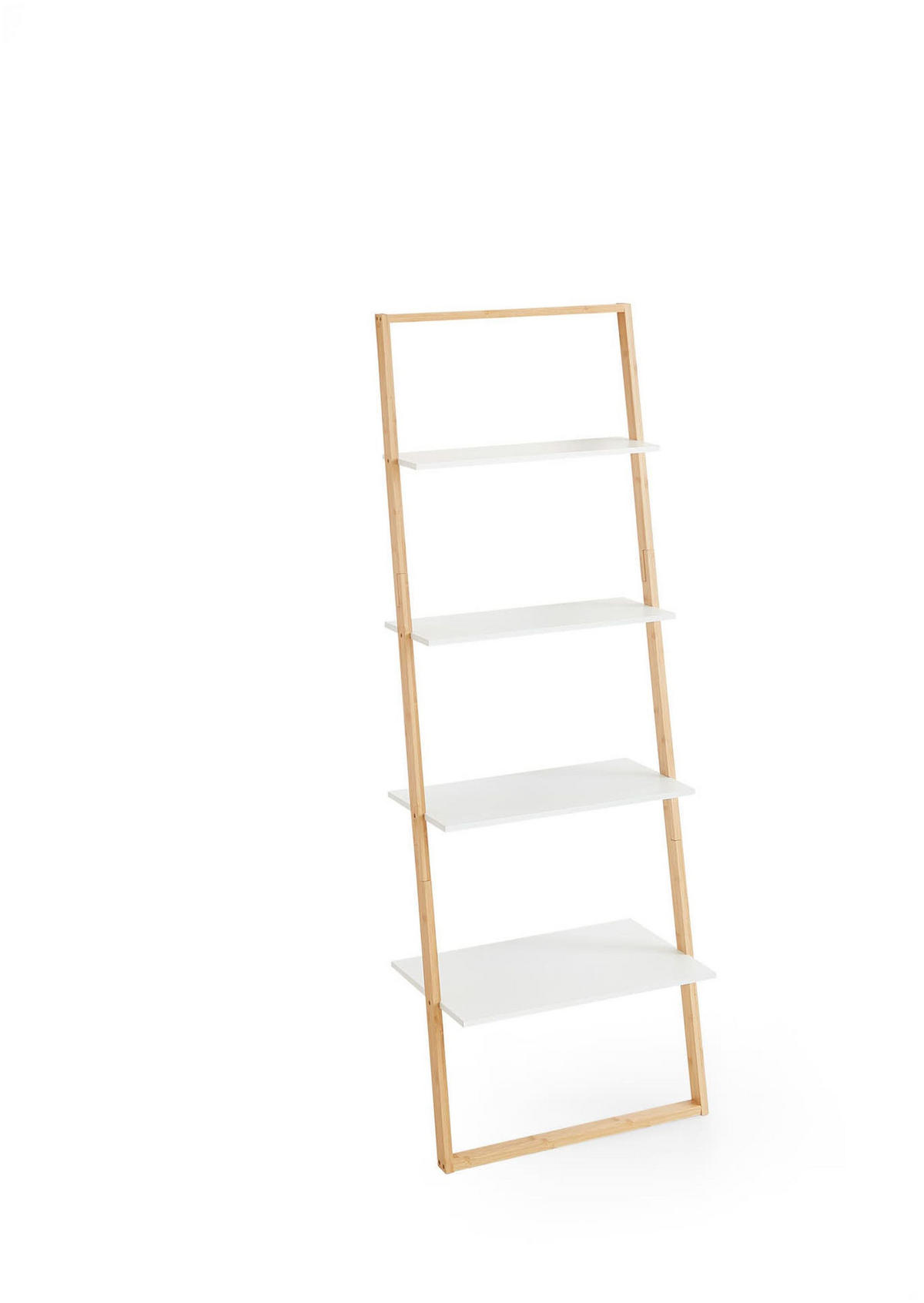 LEITERREGAL weiß/ Bambus - Weiß, Holz (61.3/164/36.5cm) - Xonox
