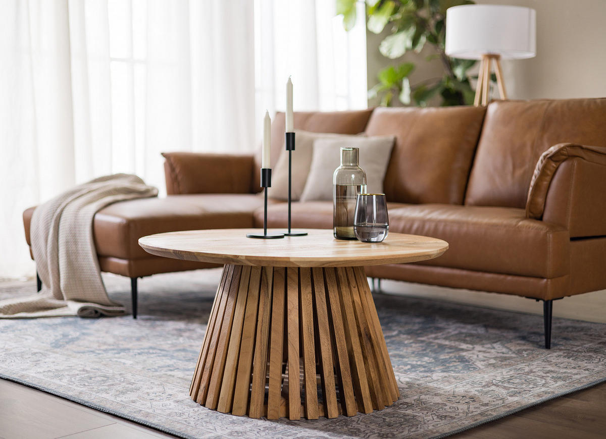 COUCHTISCH - Akazie massiv - Akaziefarben, Holz (80/80/40cm) - home24