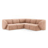 ECKSOFA Chenille Stoff Pink - Koralle/Schwarz, Holzwerkstoff/Kunststoff (251/251cm) - Makamii
