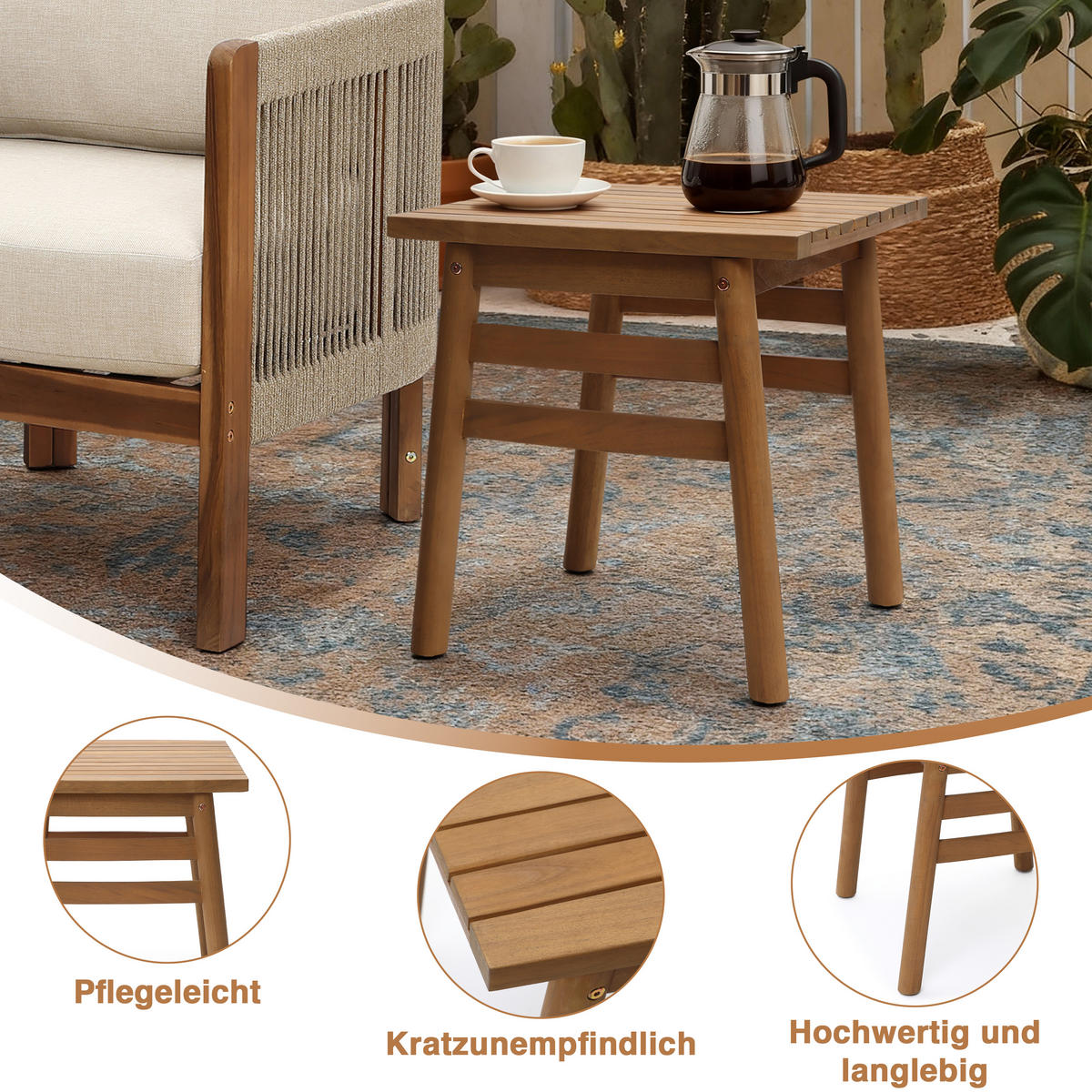 BEISTELLTISCH Rund, 45 cm X H47 cm - Braun, Holz (45/45/47cm)